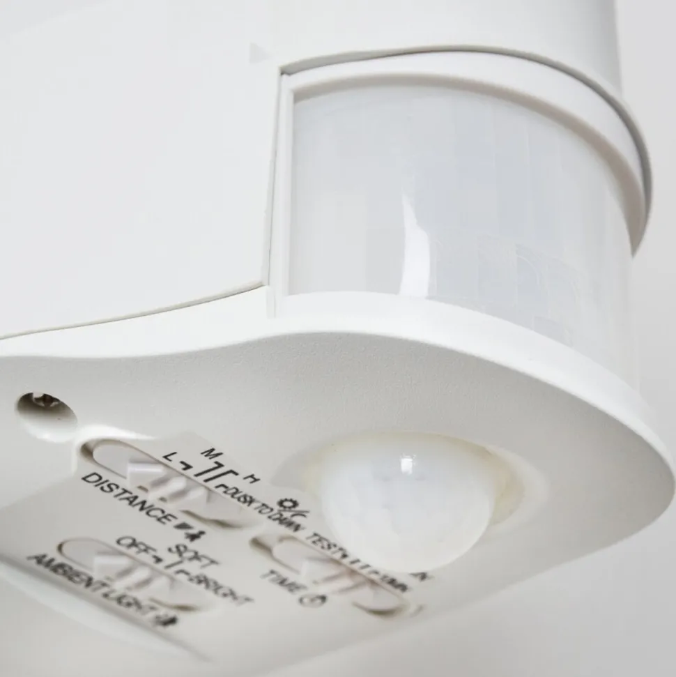 Applique Murale D'Exterieur Loit Led Blanc, 1 Lumiere, Detecteur De Mouvement