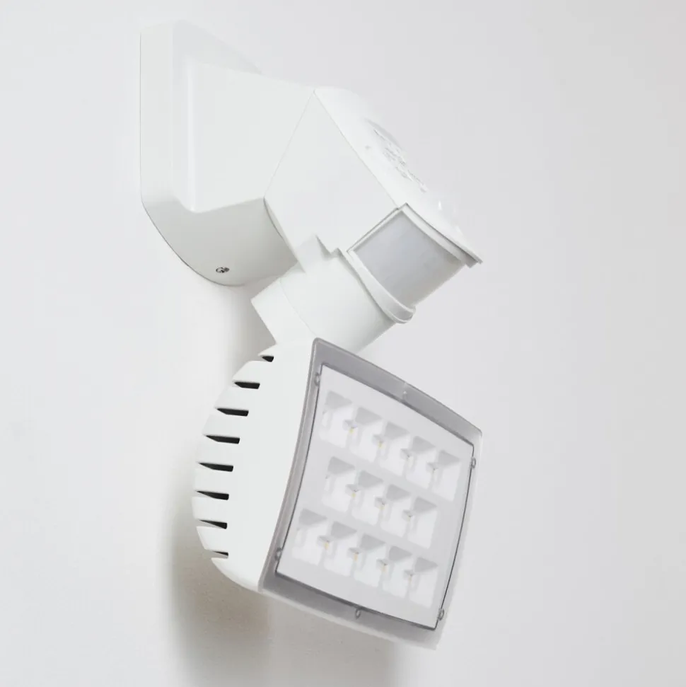 Applique Murale D'Exterieur Loit Led Blanc, 1 Lumiere, Detecteur De Mouvement