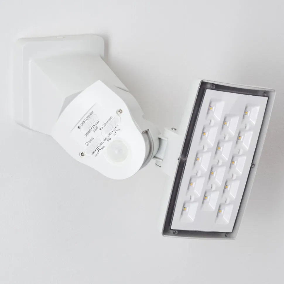 Applique Murale D'Exterieur Loit Led Blanc, 1 Lumiere, Detecteur De Mouvement