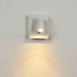 Applique Murale D'Exterieur Saeter Led Blanc, 1 Lumiere, Detecteur De Mouvement