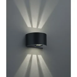 Applique Murale D'Exterieur Reality Rosario Led Noir, 2 Lumieres