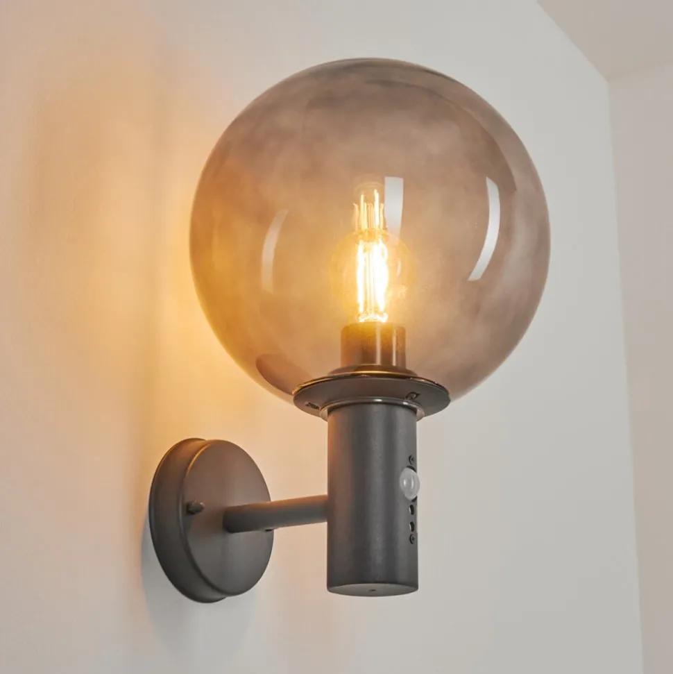 Applique Murale D'Exterieur Bostarenga Anthracite, 1 Lumiere, Detecteur De Mouvement