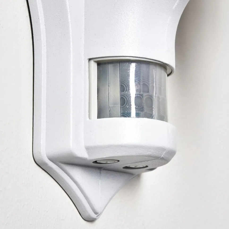 Applique Murale D'Exterieur Loria Blanc, 1 Lumiere, Detecteur De Mouvement