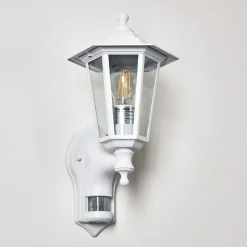 Applique Murale D'Exterieur Loria Blanc, 1 Lumiere, Detecteur De Mouvement
