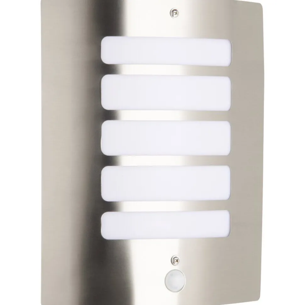 Applique Murale D'Exterieur Brilliant Gordy Argente, 1 Lumiere, Detecteur De Mouvement