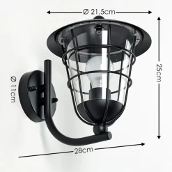 Applique Murale D'Exterieur Sonvil Noir, 1 Lumiere