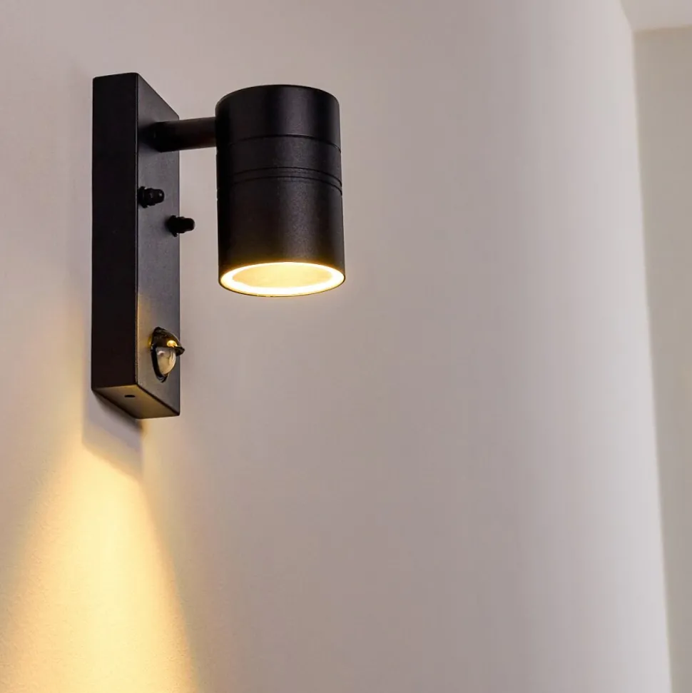 Applique Murale D'Exterieur Froslev Led Noir, 1 Lumiere, Detecteur De Mouvement