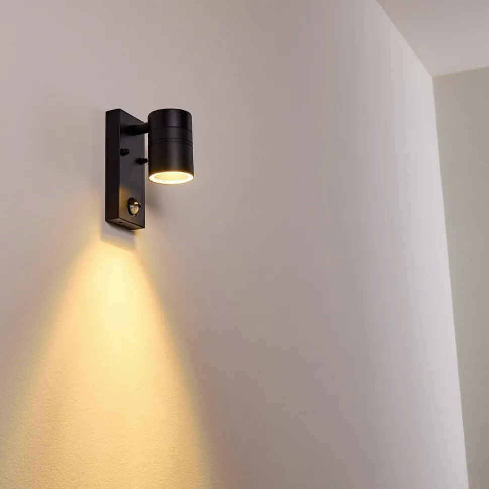 Applique Murale D'Exterieur Froslev Led Noir, 1 Lumiere, Detecteur De Mouvement