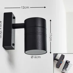 Applique Murale D'Exterieur Froslev Led Noir, 1 Lumiere