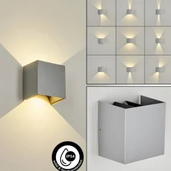 Applique Murale D'Exterieurhoods Led Gris, 2 Lumieres