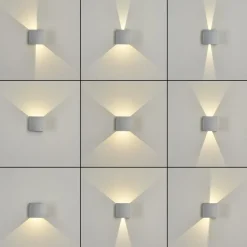 Applique Murale D'Exterieurhoods Led Gris, 2 Lumieres
