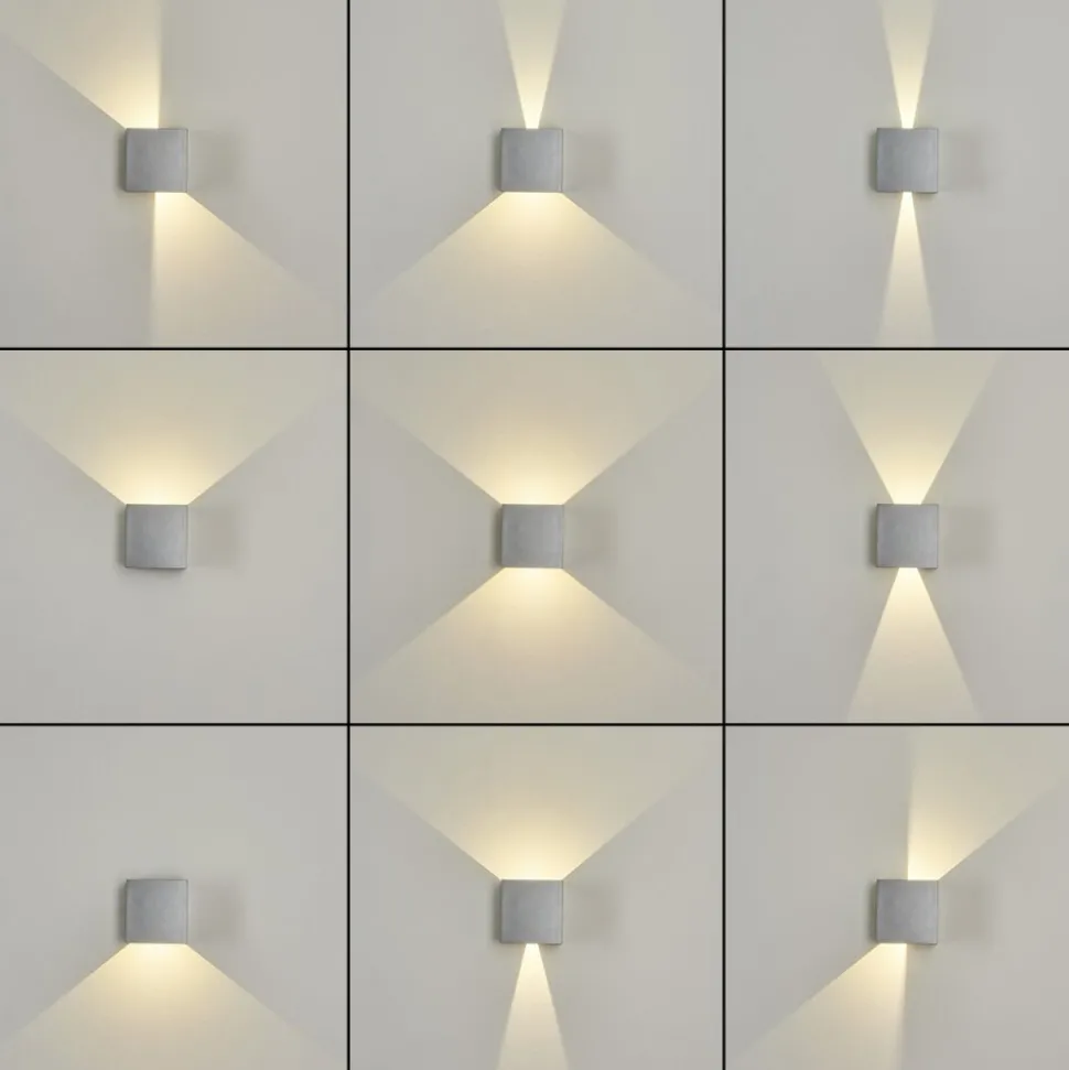 Applique Murale D'Exterieurhoods Led Gris, 2 Lumieres