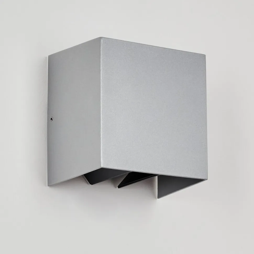 Applique Murale D'Exterieurhoods Led Gris, 2 Lumieres