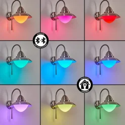 Applique Murale D'Exterieur Gielas Led Nickel Mat, 1 Lumiere