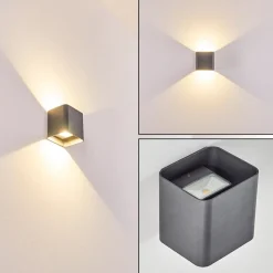 Applique Murale D'Exterieur Vikom Led Anthracite, 2 Lumieres