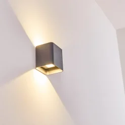 Applique Murale D'Exterieur Vikom Led Anthracite, 2 Lumieres