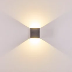 Applique Murale D'Exterieur Vikom Led Anthracite, 2 Lumieres