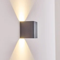 Applique Murale D'Exterieur Vikom Led Anthracite, 2 Lumieres