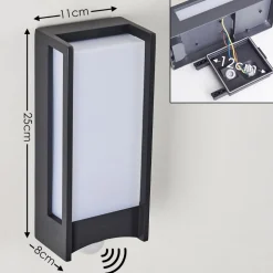 Applique Murale D'Exterieur Skove Led Anthracite, 1 Lumiere, Detecteur De Mouvement