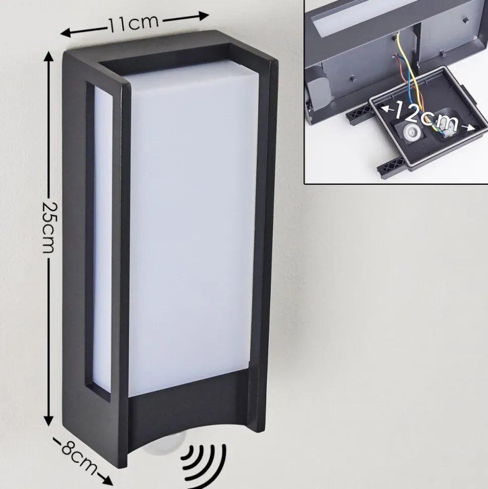 Applique Murale D'Exterieur Skove Led Anthracite, 1 Lumiere, Detecteur De Mouvement