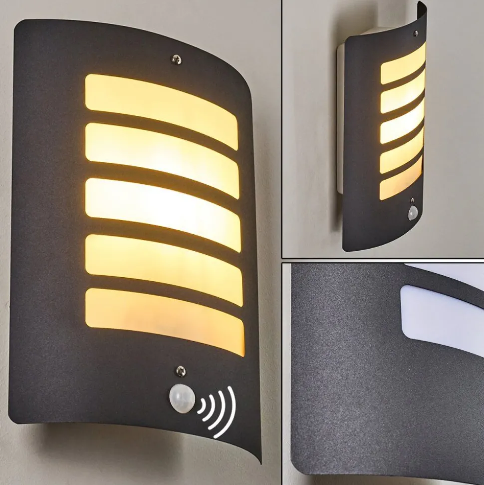 Applique Murale D'Exterieur Alslev Anthracite, 1 Lumiere, Detecteur De Mouvement