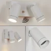 Applique Murale D'Exterieur Hakamken Blanc, 2 Lumieres, Detecteur De Mouvement