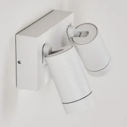 Applique Murale D'Exterieur Hakamken Blanc, 2 Lumieres, Detecteur De Mouvement