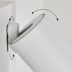Applique Murale D'Exterieur Hakamken Blanc, 2 Lumieres, Detecteur De Mouvement