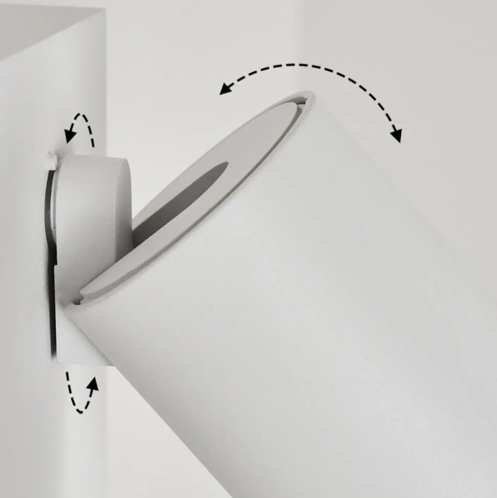 Applique Murale D'Exterieur Hakamken Blanc, 2 Lumieres, Detecteur De Mouvement