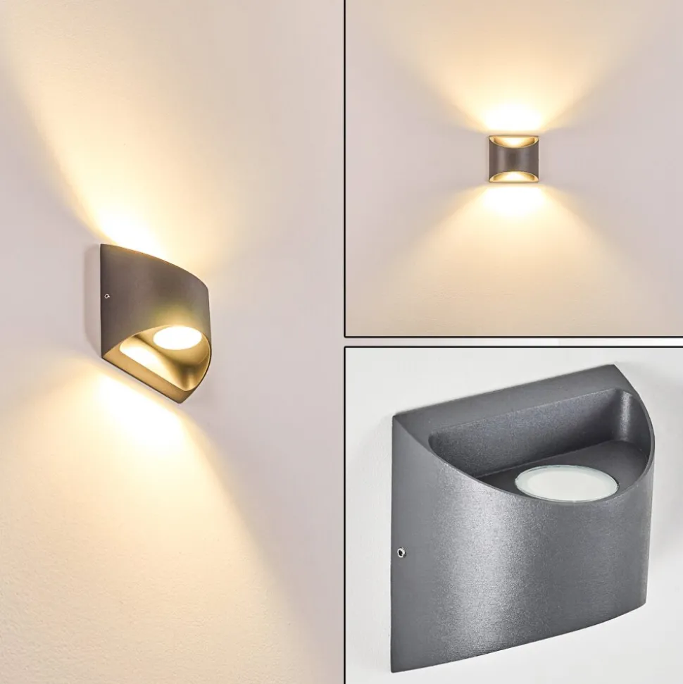 Applique Murale D'Exterieur Vikom Led Anthracite, 2 Lumieres