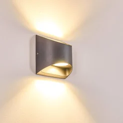 Applique Murale D'Exterieur Vikom Led Anthracite, 2 Lumieres
