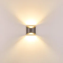 Applique Murale D'Exterieur Vikom Led Anthracite, 2 Lumieres