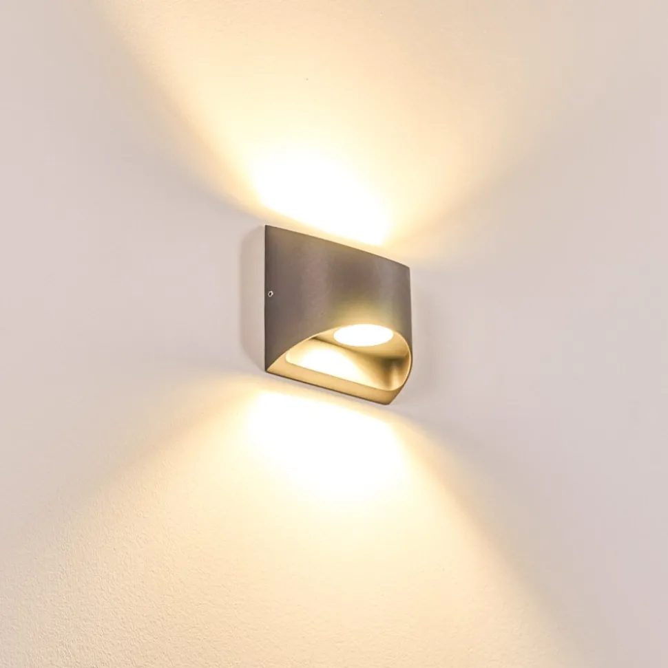 Applique Murale D'Exterieur Vikom Led Anthracite, 2 Lumieres