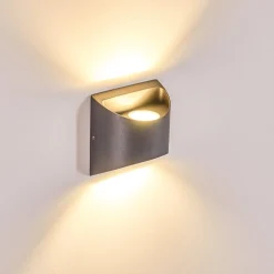 Applique Murale D'Exterieur Vikom Led Anthracite, 2 Lumieres