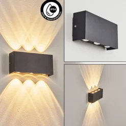 Applique Murale D'Exterieur Morenos Led Anthracite, Blanc, 6 Lumieres