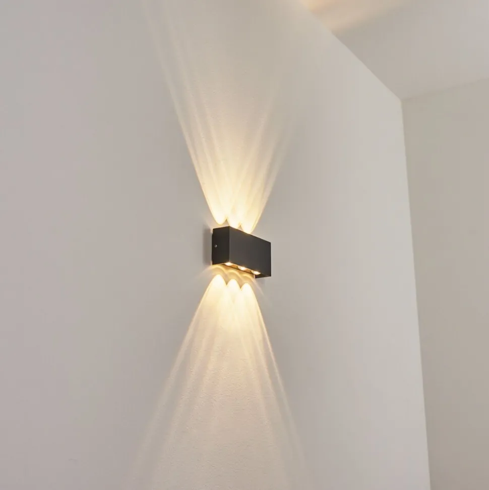 Applique Murale D'Exterieur Morenos Led Anthracite, Blanc, 6 Lumieres