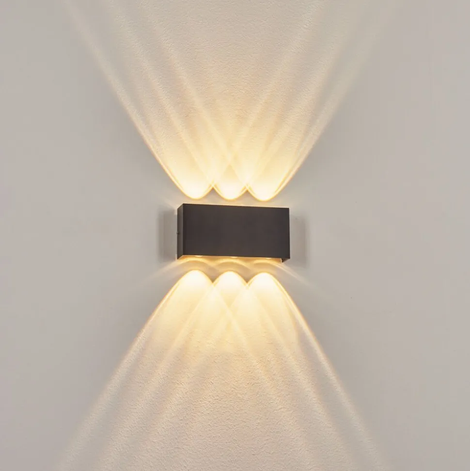 Applique Murale D'Exterieur Morenos Led Anthracite, Blanc, 6 Lumieres