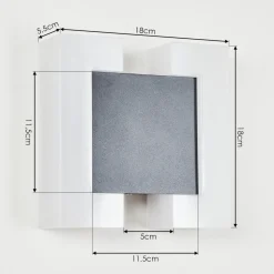 Applique Murale D'Exterieur Zoppola Led Anthracite, Blanc, 2 Lumieres