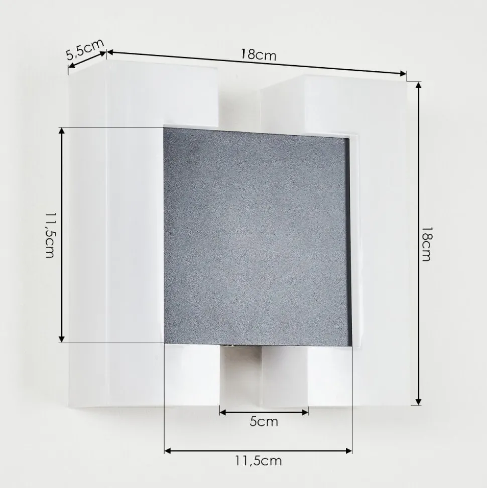 Applique Murale D'Exterieur Zoppola Led Anthracite, Blanc, 2 Lumieres