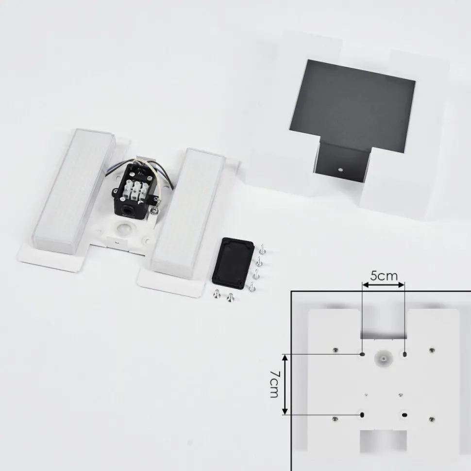 Applique Murale D'Exterieur Zoppola Led Anthracite, Blanc, 2 Lumieres