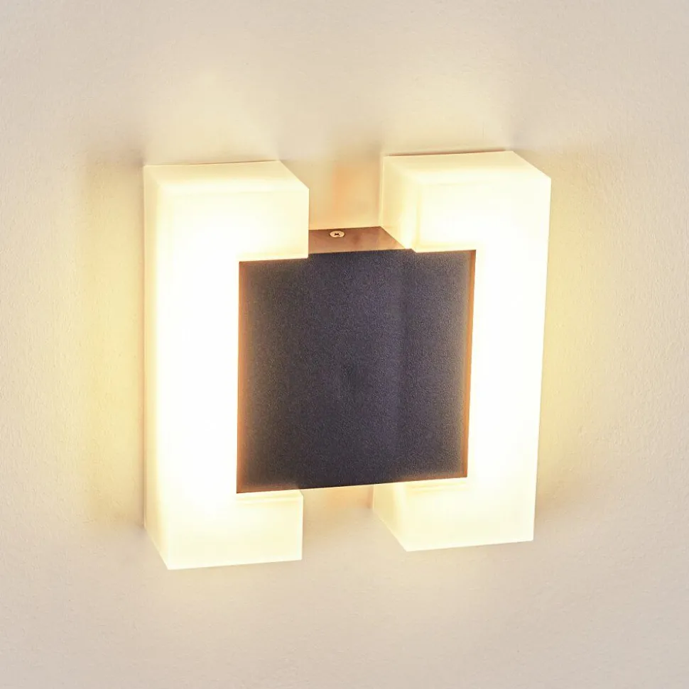 Applique Murale D'Exterieur Zoppola Led Anthracite, Blanc, 2 Lumieres