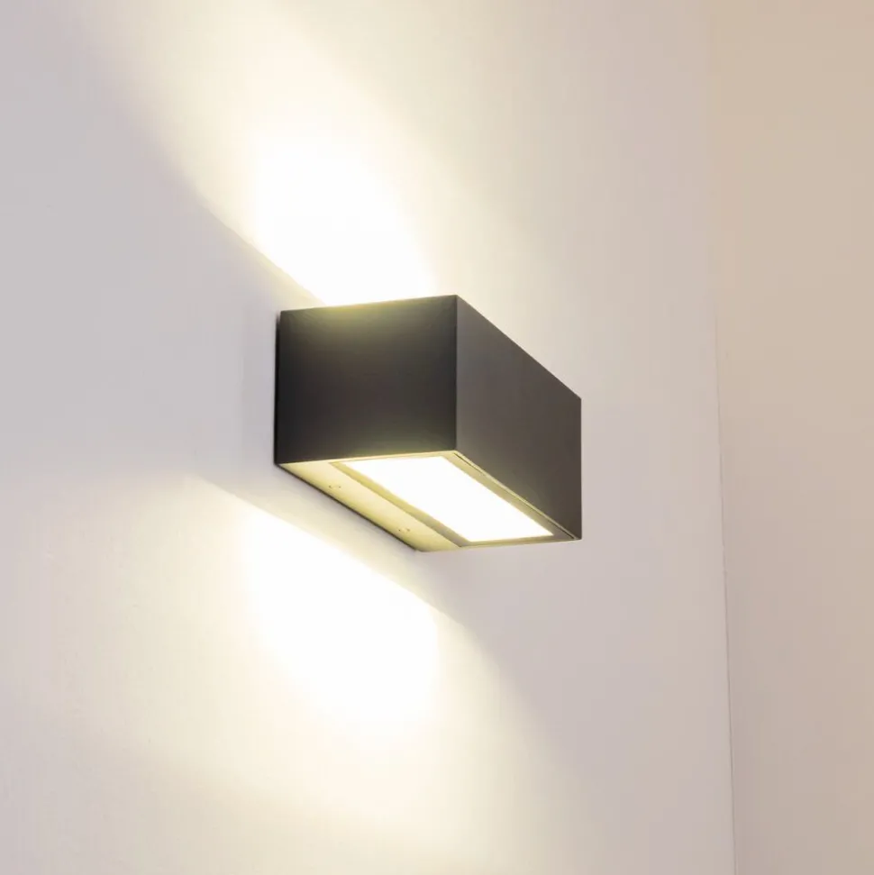 Applique Murale D'Exterieur Gemini Led Anthracite, 1 Lumiere