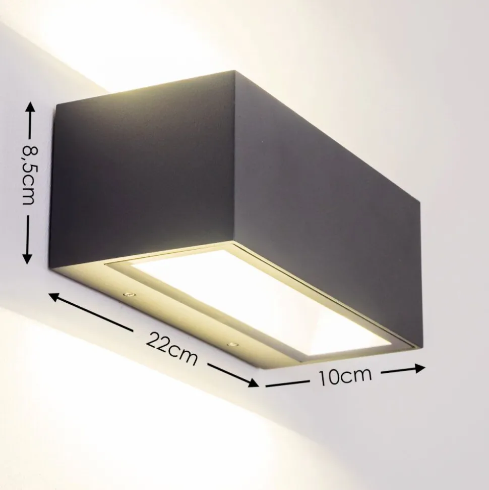 Applique Murale D'Exterieur Gemini Led Anthracite, 1 Lumiere
