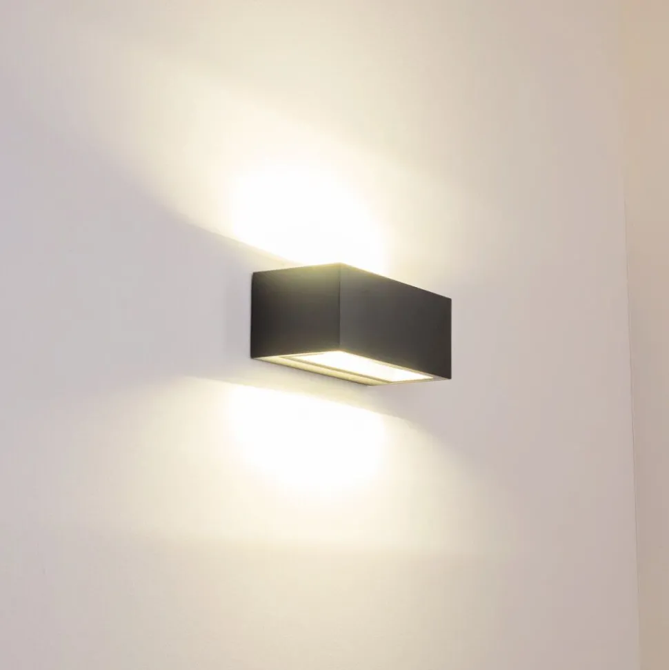 Applique Murale D'Exterieur Gemini Led Anthracite, 1 Lumiere