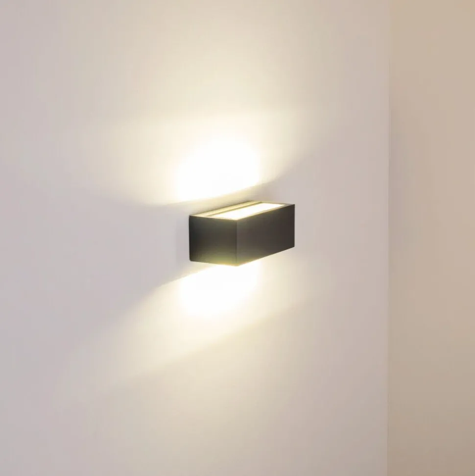 Applique Murale D'Exterieur Gemini Led Anthracite, 1 Lumiere