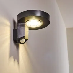 Applique Murale D'Exterieur Townsville Led Noir, 1 Lumiere, Detecteur De Mouvement