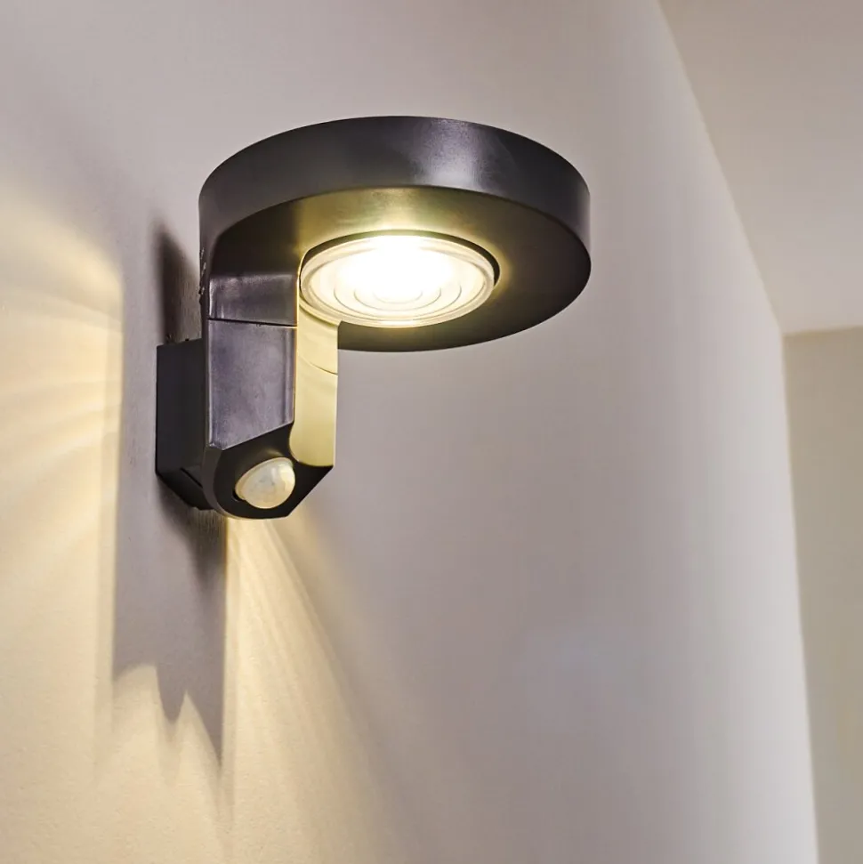 Applique Murale D'Exterieur Townsville Led Noir, 1 Lumiere, Detecteur De Mouvement
