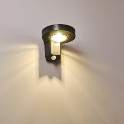 Applique Murale D'Exterieur Townsville Led Noir, 1 Lumiere, Detecteur De Mouvement