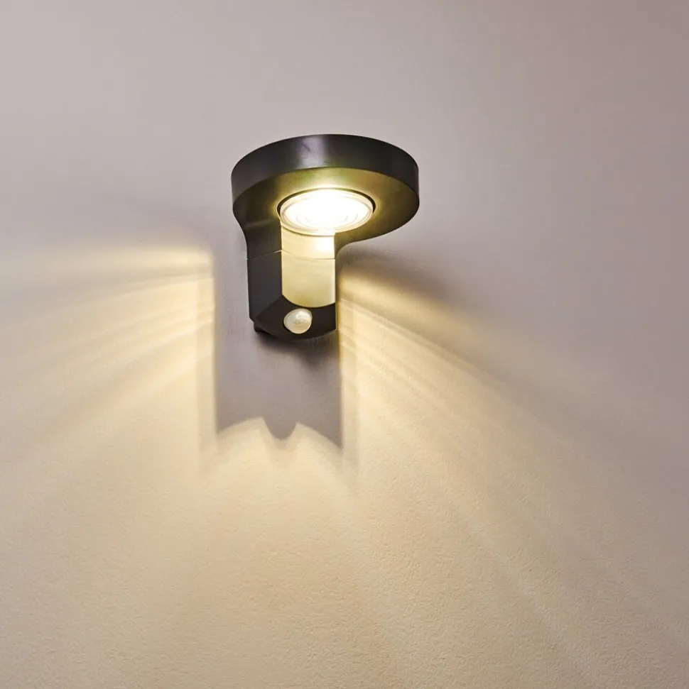 Applique Murale D'Exterieur Townsville Led Noir, 1 Lumiere, Detecteur De Mouvement