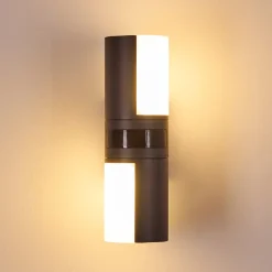 Applique Murale D'Exterieur Baulund Led Anthracite, 1 Lumiere, Detecteur De Mouvement